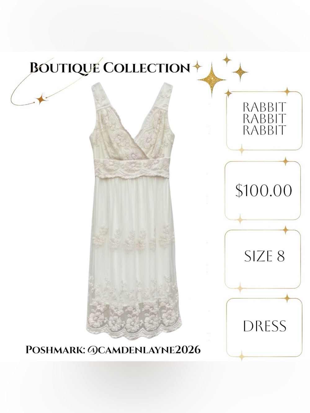 Rabbit Rabbit Rabbit White Lace Midi Dress - Picture 9 of 14